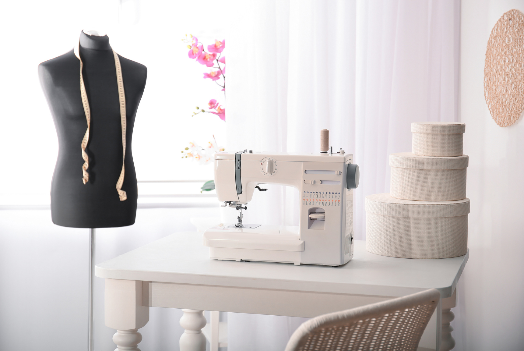 Sewing Machine on Table 